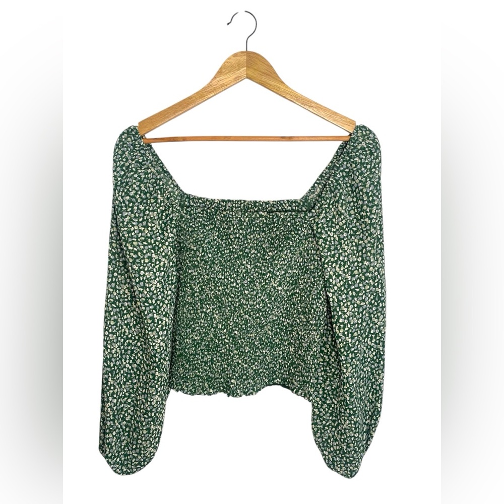 Abercrombie & Fitch | NWT small‎ green floral cropped peasant top